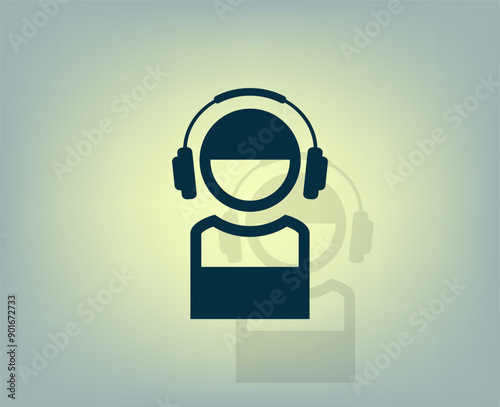 Vector icon with shadow on gray background with gradient.