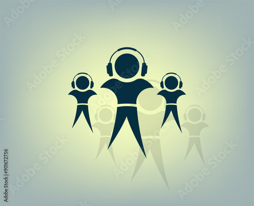Vector icon with shadow on gray background with gradient.