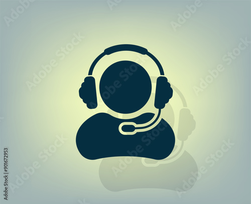 Vector icon with shadow on gray background with gradient.