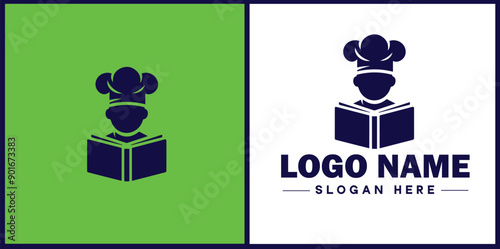 Cooking school icon Culinary academy Cooking institute Culinary school flat logo sign symbol editable vector