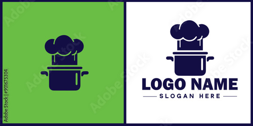Cooking school icon Culinary academy Cooking institute Culinary school flat logo sign symbol editable vector