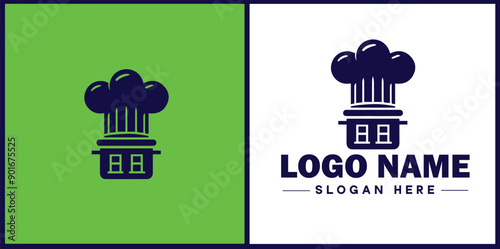 Cooking school icon Culinary academy Cooking institute Culinary school flat logo sign symbol editable vector