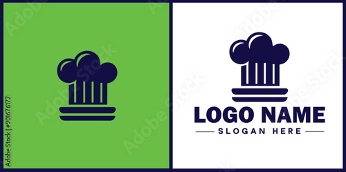 Cooking school icon Culinary academy Cooking institute Culinary school flat logo sign symbol editable vector