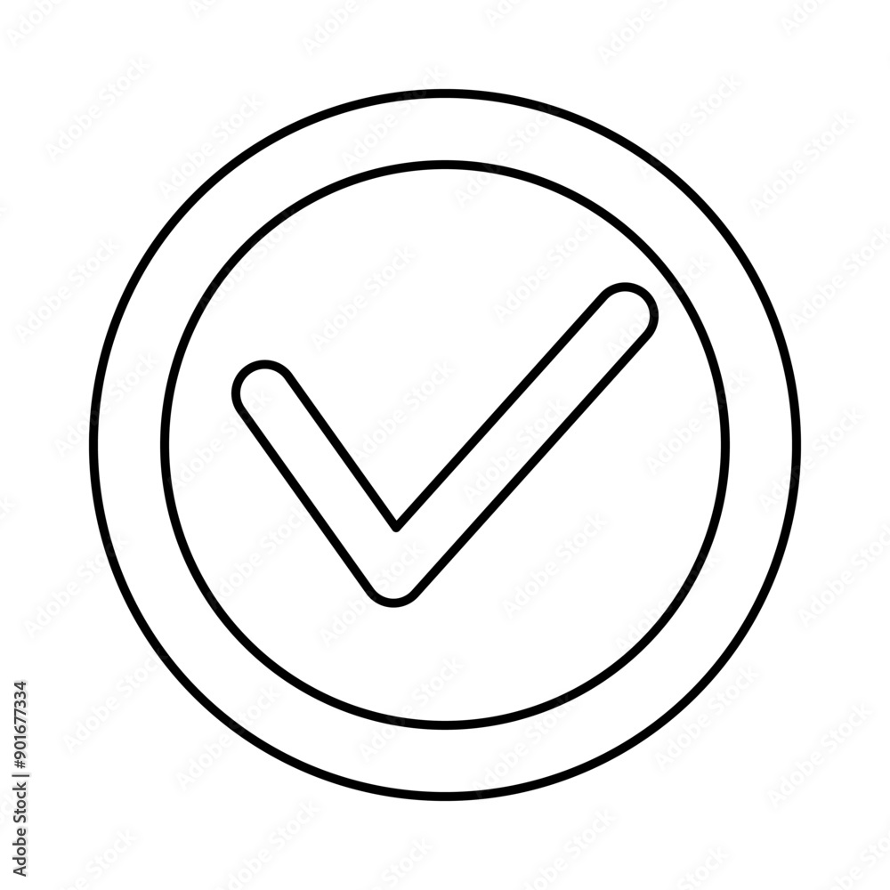Checklist vector icon inside a circle, outline design. Checklist vector icon inside a circle, outline design.