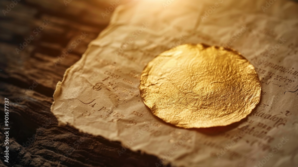 Golden circle on a piece of paper with an inspiring message. Motivational and elegant. Golden circle on a piece of paper with an inspiring message. Motivational and elegant.