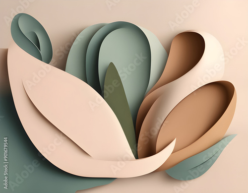 Wallpaper Mural Minimal abstract background vector illustration. Earth tone pastel color organic shape, brush pattern Torontodigital.ca