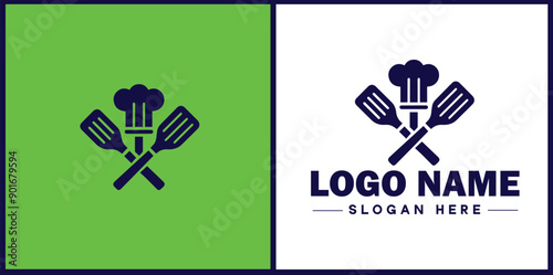 Cooking school icon Culinary academy Cooking institute Culinary school flat logo sign symbol editable vector