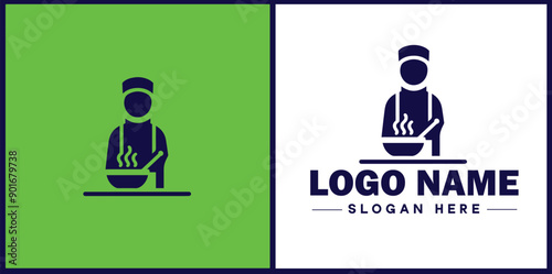 Cooking school icon Culinary academy Cooking institute Culinary school flat logo sign symbol editable vector