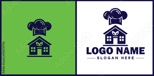 Cooking school icon Culinary academy Cooking institute Culinary school flat logo sign symbol editable vector