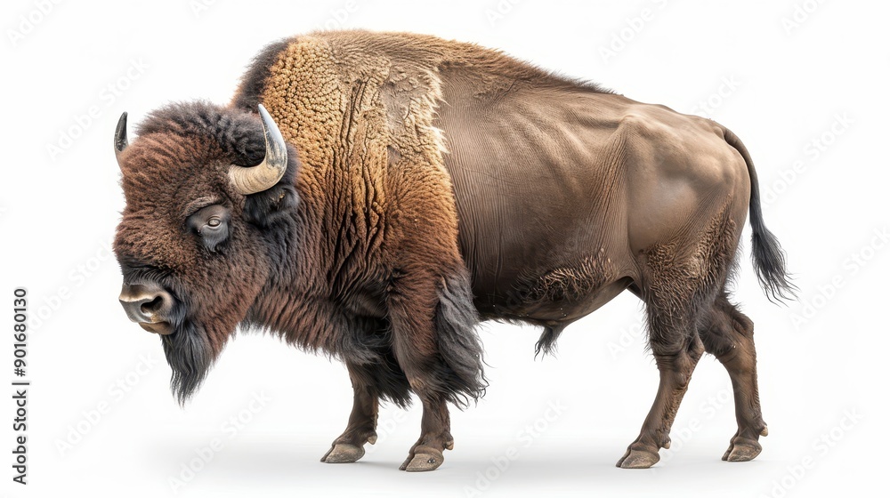 A large buffalo with a long mane and a large horn on its head A large buffalo with a long mane and a large horn on its head