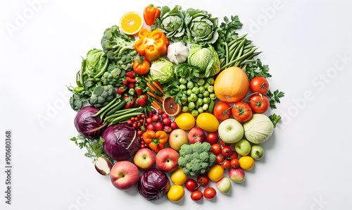 vegetable and fruits photo or illustrator on white background