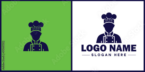 Cooking school icon Culinary academy Cooking institute Culinary school flat logo sign symbol editable vector