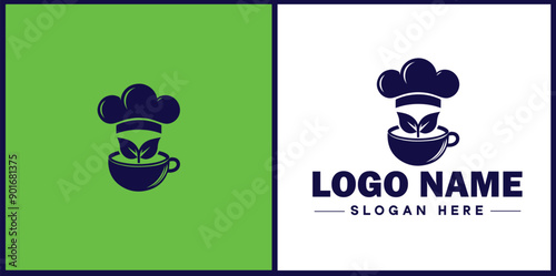 Cooking school icon Culinary academy Cooking institute Culinary school flat logo sign symbol editable vector