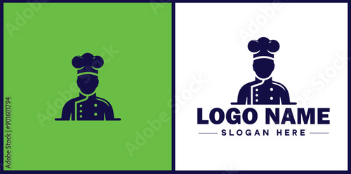 Cooking school icon Culinary academy Cooking institute Culinary school flat logo sign symbol editable vector