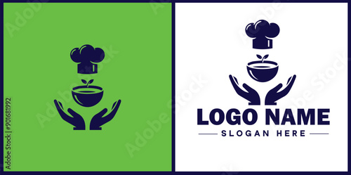 Cooking school icon Culinary academy Cooking institute Culinary school flat logo sign symbol editable vector