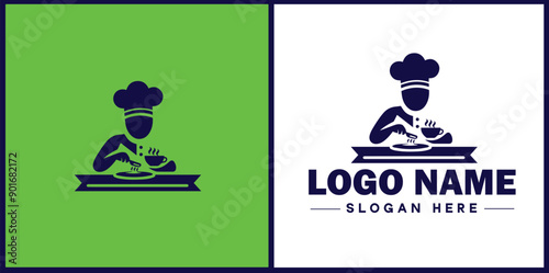 Cooking school icon Culinary academy Cooking institute Culinary school flat logo sign symbol editable vector