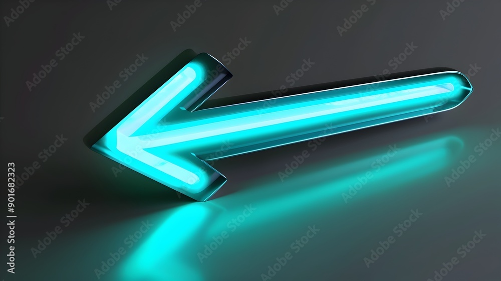Metallic Turquoise Glowing Arrow - Business Concept for Clear Direction and Vision Metallic Turquoise Glowing Arrow - Business Concept for Clear Direction and Vision