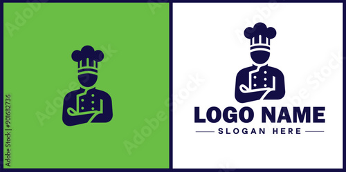 Cooking school icon Culinary academy Cooking institute Culinary school flat logo sign symbol editable vector