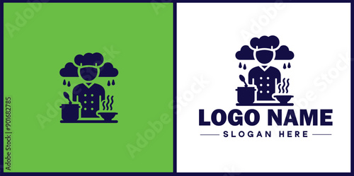 Cooking school icon Culinary academy Cooking institute Culinary school flat logo sign symbol editable vector