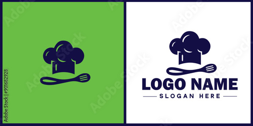 Cooking school icon Culinary academy Cooking institute Culinary school flat logo sign symbol editable vector