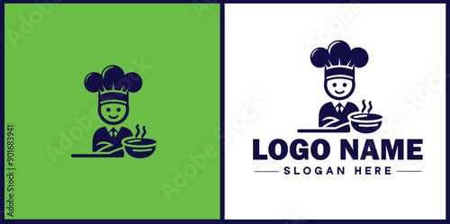 Cooking school icon Culinary academy Cooking institute Culinary school flat logo sign symbol editable vector