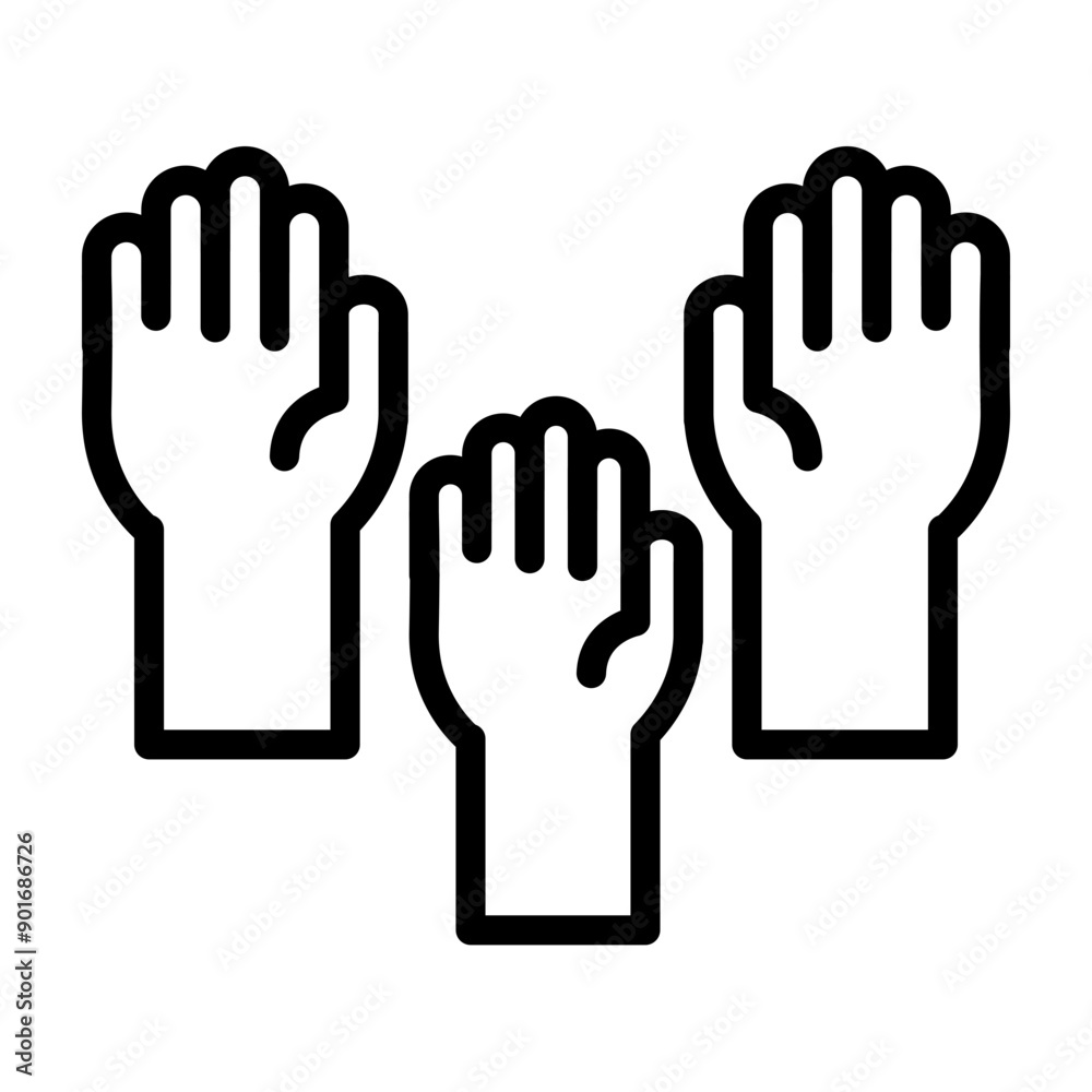 Obraz premium Voting Hand Vector Line Icon Design