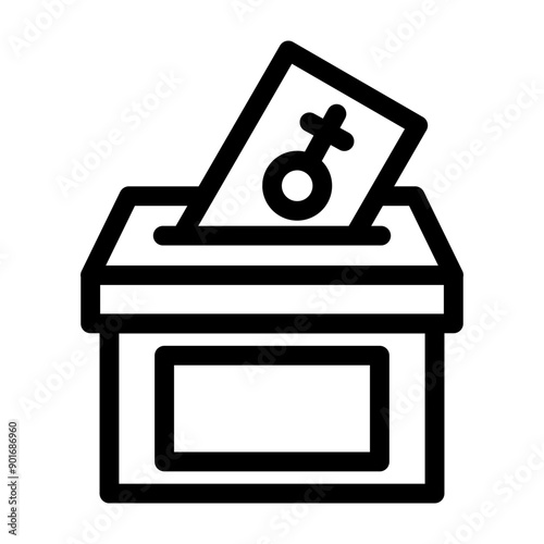 Voter Rights Vector Line Icon Design