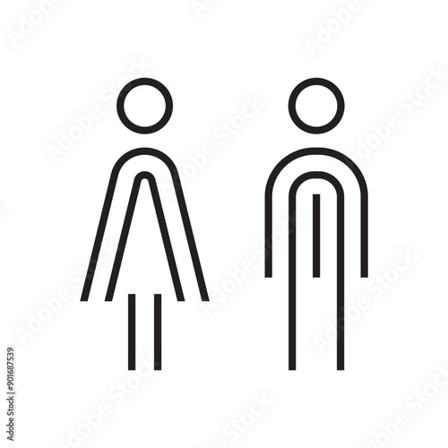 Lavatory and restroom sign for man and women isolated icon graphic vector 