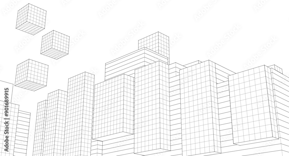 abstract modular architecture 3d rendering abstract modular architecture 3d rendering