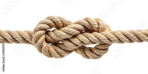 rope knot made of rope isolated on white background photo