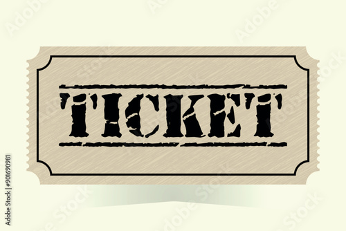 Vintage textured ticket