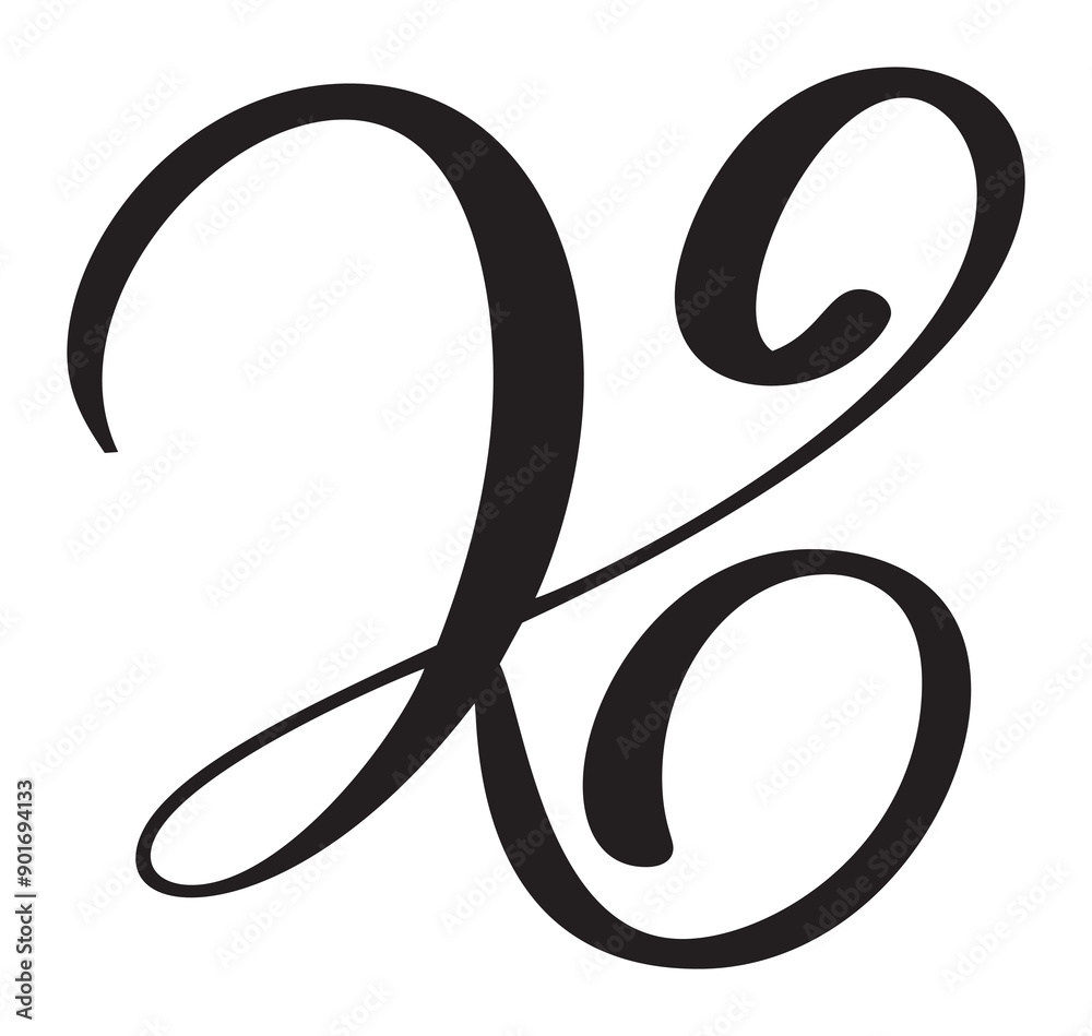 Vector calligraphy hand drawn letter K icon logo. Script font. Handwritten brush style Vector calligraphy hand drawn letter K icon logo. Script font. Handwritten brush style