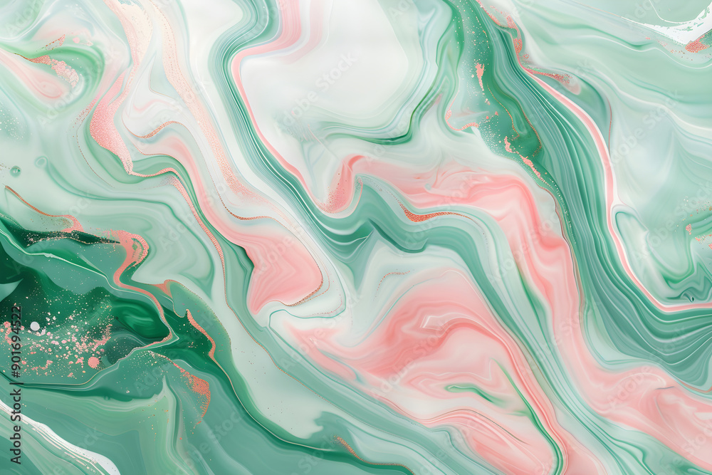 Abstract background mixing acrylic pink and green colors, alcohol paints. Beautiful banner template for wallpaper, backdrops and wallpapers Abstract background mixing acrylic pink and green colors, alcohol paints. Beautiful banner template for wallpaper, backdrops and wallpapers