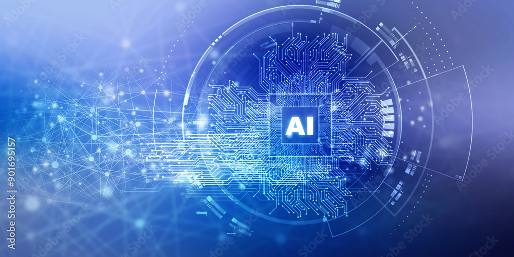 2d illustration Artificial Intelligence (AI) concept 2d illustration Artificial Intelligence (AI) concept