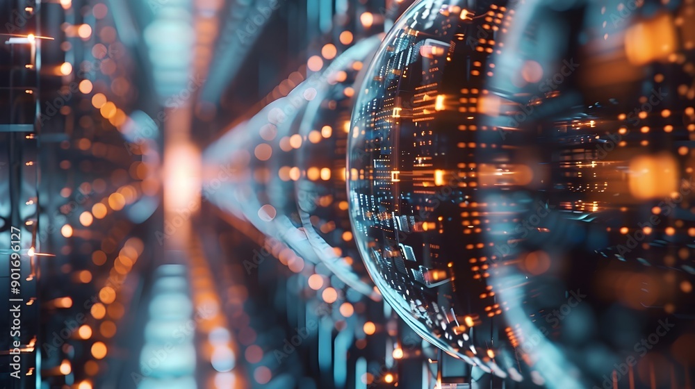 Obraz premium futuristic data center quantum computer