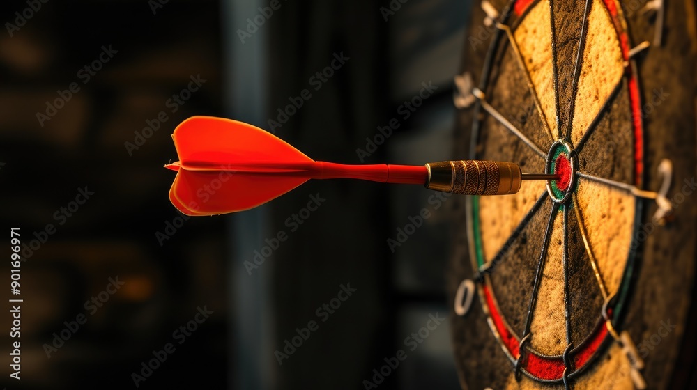 Dartboard Victory: High-Definition Arrow Hitting Center Dartboard Victory: High-Definition Arrow Hitting Center