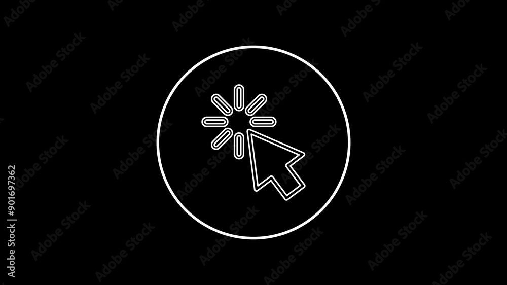 Line animation of cursor icon. Mouse click symbol concept Line animation of cursor icon. Mouse click symbol concept