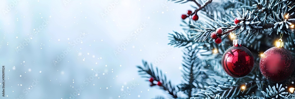 Chic Classic Christmas Banner  Large Festive Background with Gifts and Ribbons