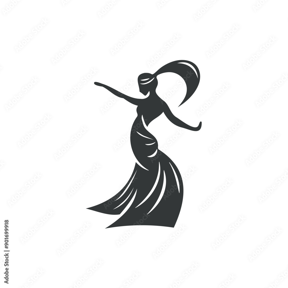 silhouette of a girl in a dress silhouette of a girl in a dress
