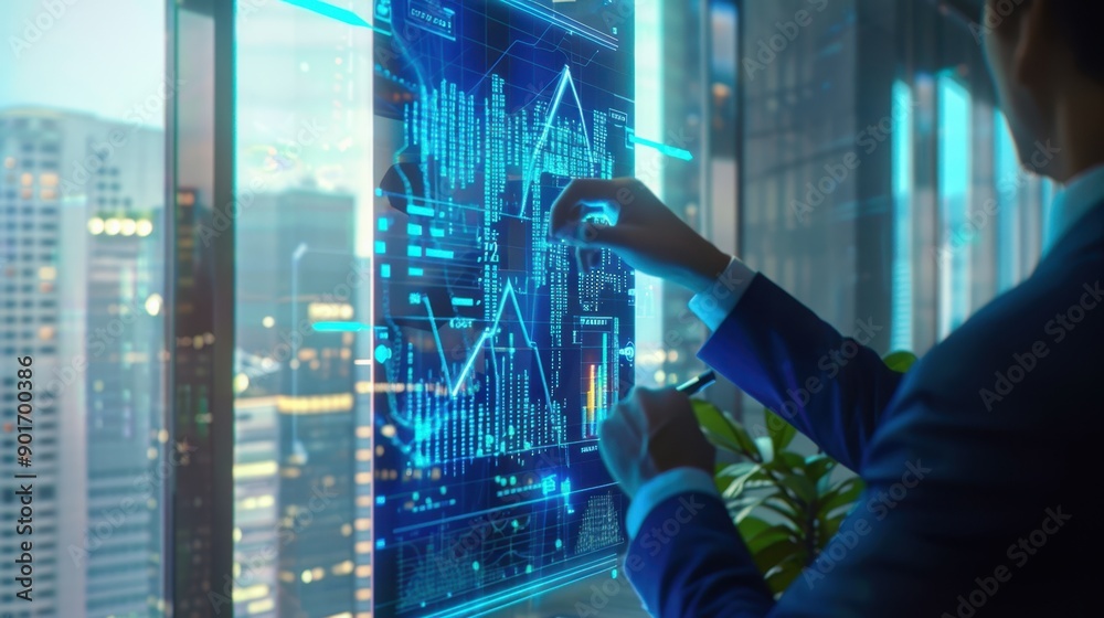 The futuristic office screen