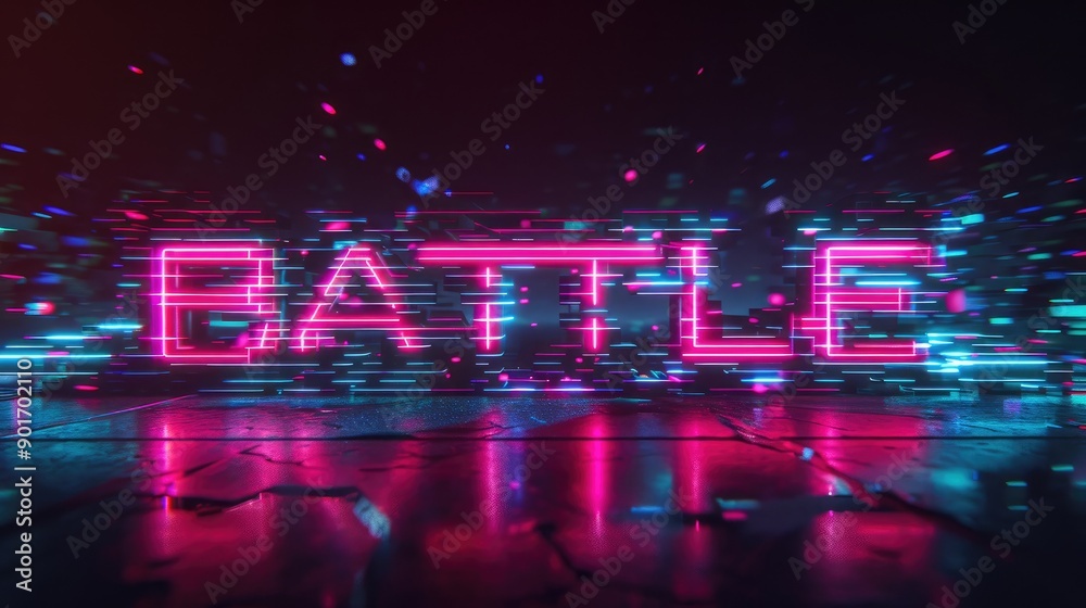 Cyber Battle: Glitched Inscription with Dark Vibes Cyber Battle: Glitched Inscription with Dark Vibes