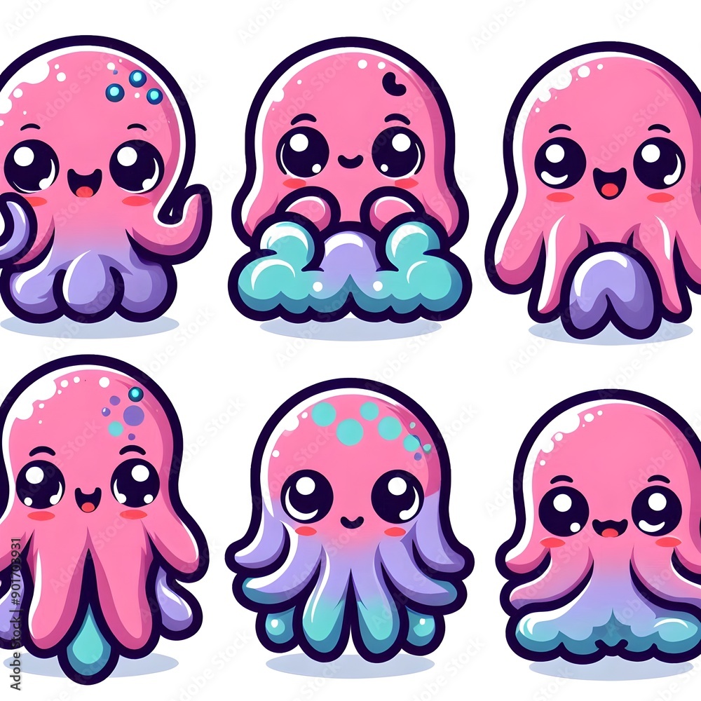 Cute Cartoon Octopus Set