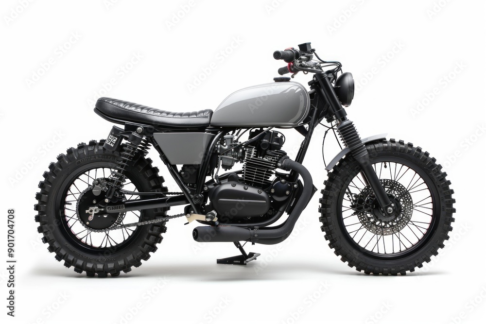 Fototapeta premium scrambler motor on white background