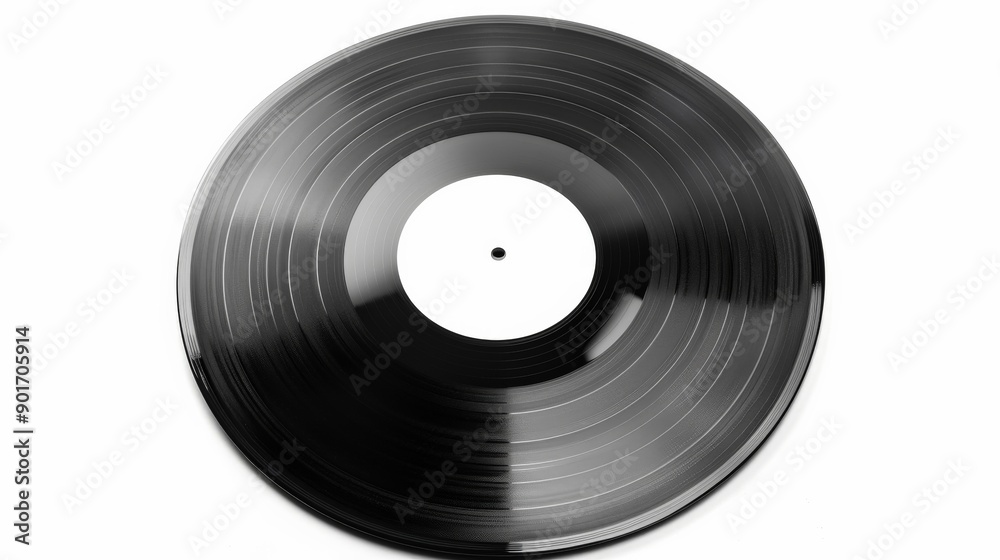 Obraz premium Retro vinyl record with a blank label on a white background