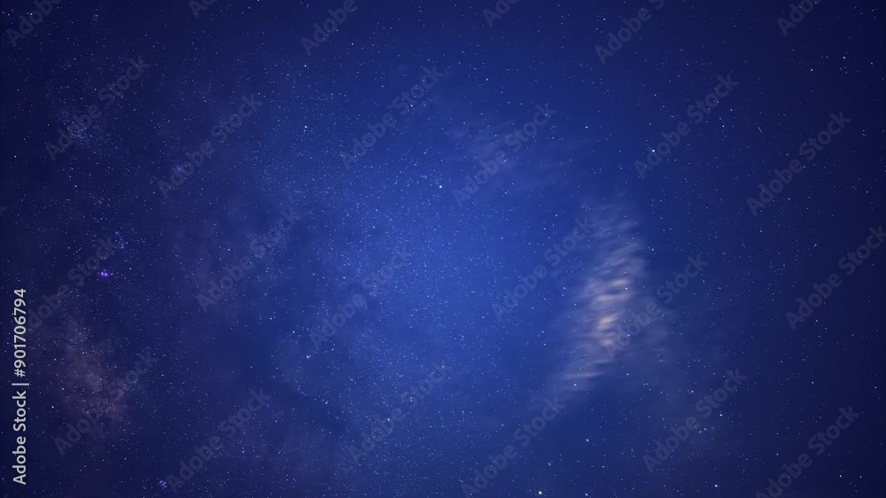 The night sky is filled with countless stars and the Milky Way ...