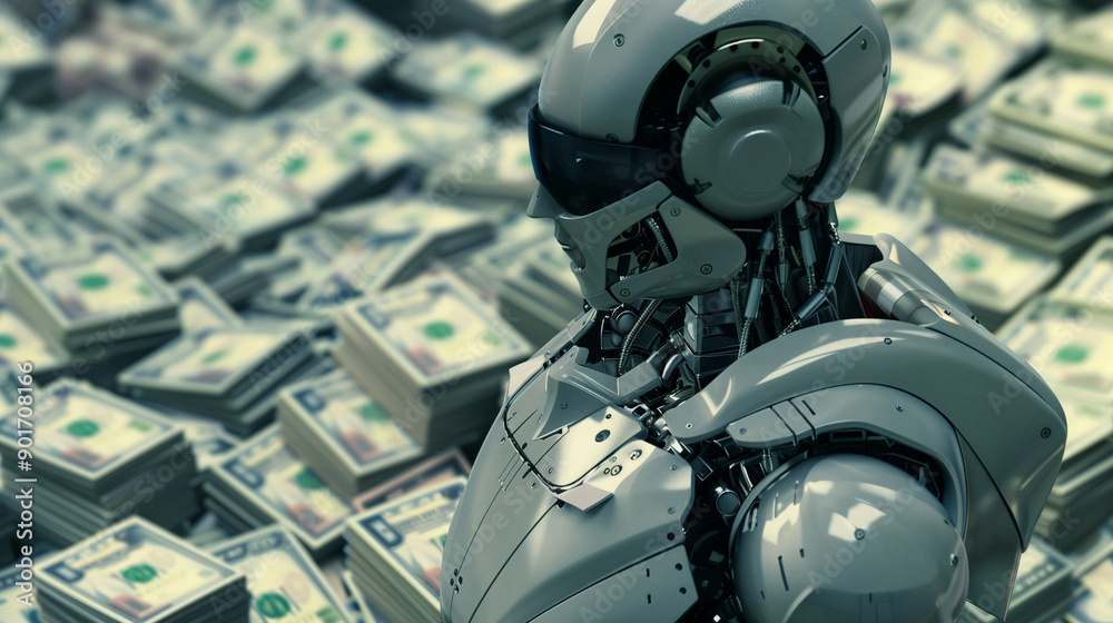 Fototapeta premium money robot