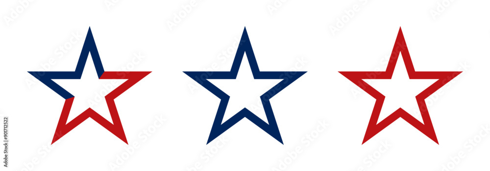 USA star icon set USA star icon set