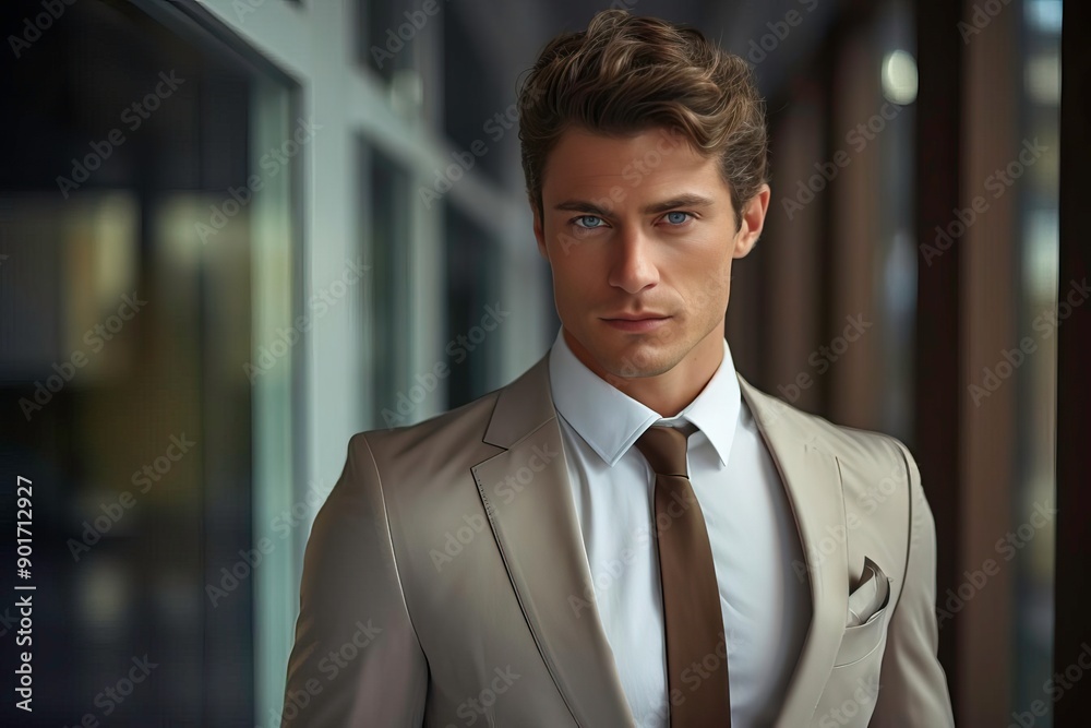 A stylish man in a suit exuding confidence and professionalism, posing in a modern urban environment. A stylish man in a suit exuding confidence and professionalism, posing in a modern urban environment.