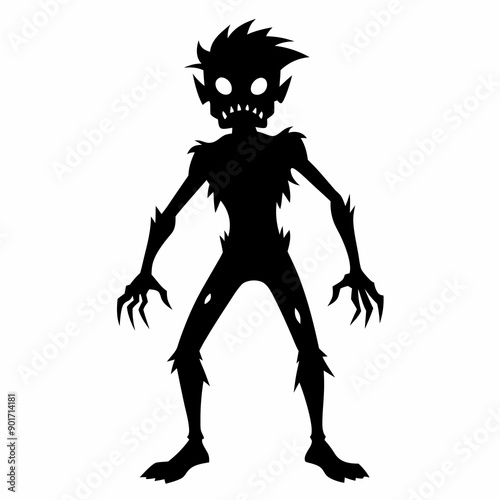 Halloween Zombie black vector silhouette