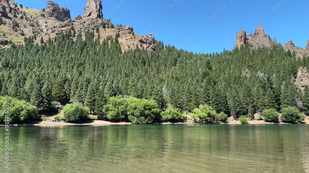 Panoramic view of Valle Encantado and Limay river in Neuquen, Argentina. Panoramic view of Valle Encantado and Limay river in Neuquen, Argentina.